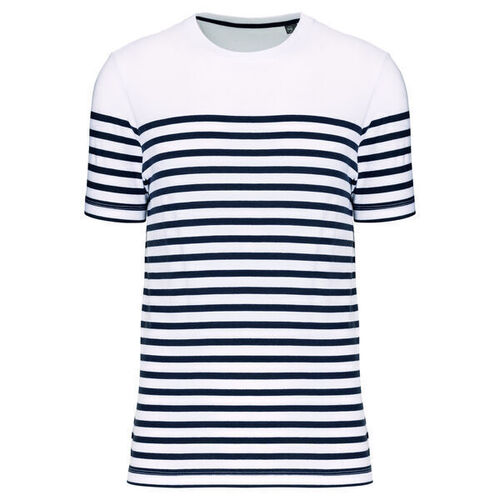 T-shirt Marini&egrave;re bio K3033 WHITE/NAVY STRIPES